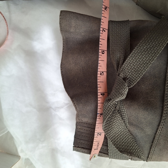 Naya knee high boot gray suede wide calf riding block heel size 8 - Picture 11 of 14